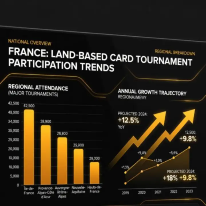 Infographie montrant l'évolution de la participation aux tournois de cartes en France